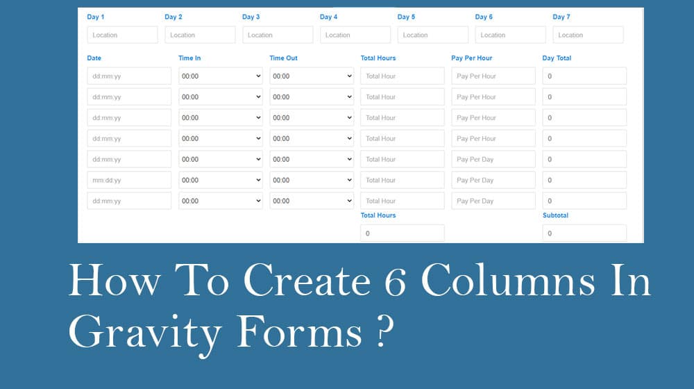How To Create 6 Columns In Gravity Forms In Hindi Websblog