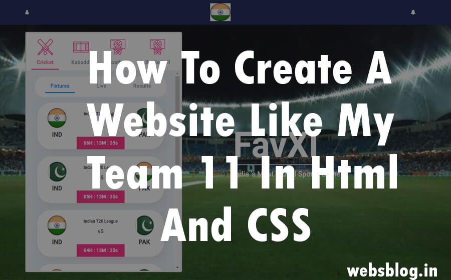 How to Design a website like My team 11 in html and CSS