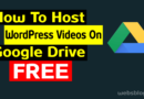 how to host wordpress videos on google drive free