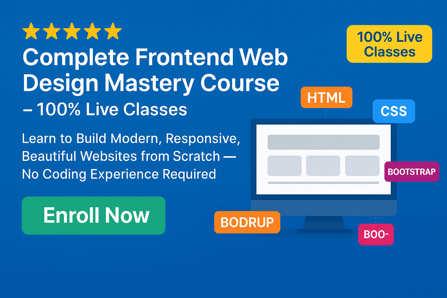 Complete Frontend Web Design Mastery Course – HTML, CSS, Bootstrap, jQuery (2025–26)