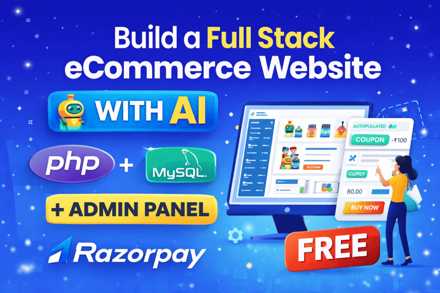 Build a Full Stack eCommerce Website with AI (PHP + MySQL) _ Admin Panel + Razorpay _ FREE